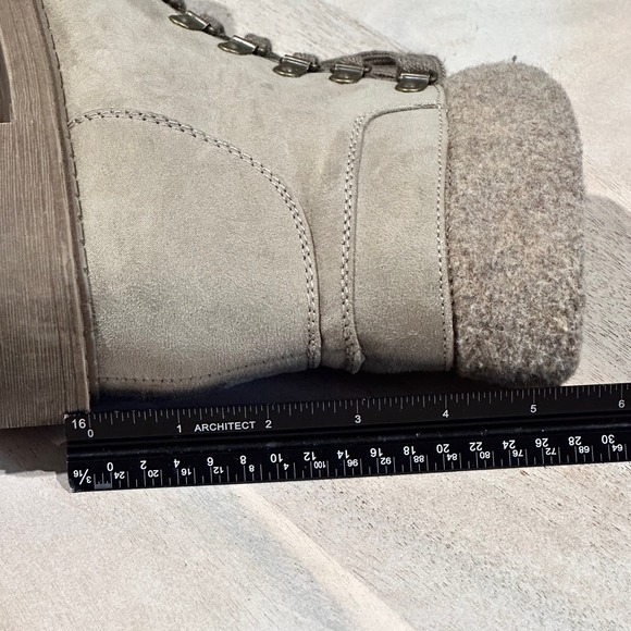 Crown Vintage Antigo Ankle Boots Womens 8M Lined Lace Zip Taupe Tan Combat Boots - Picture 14 of 16